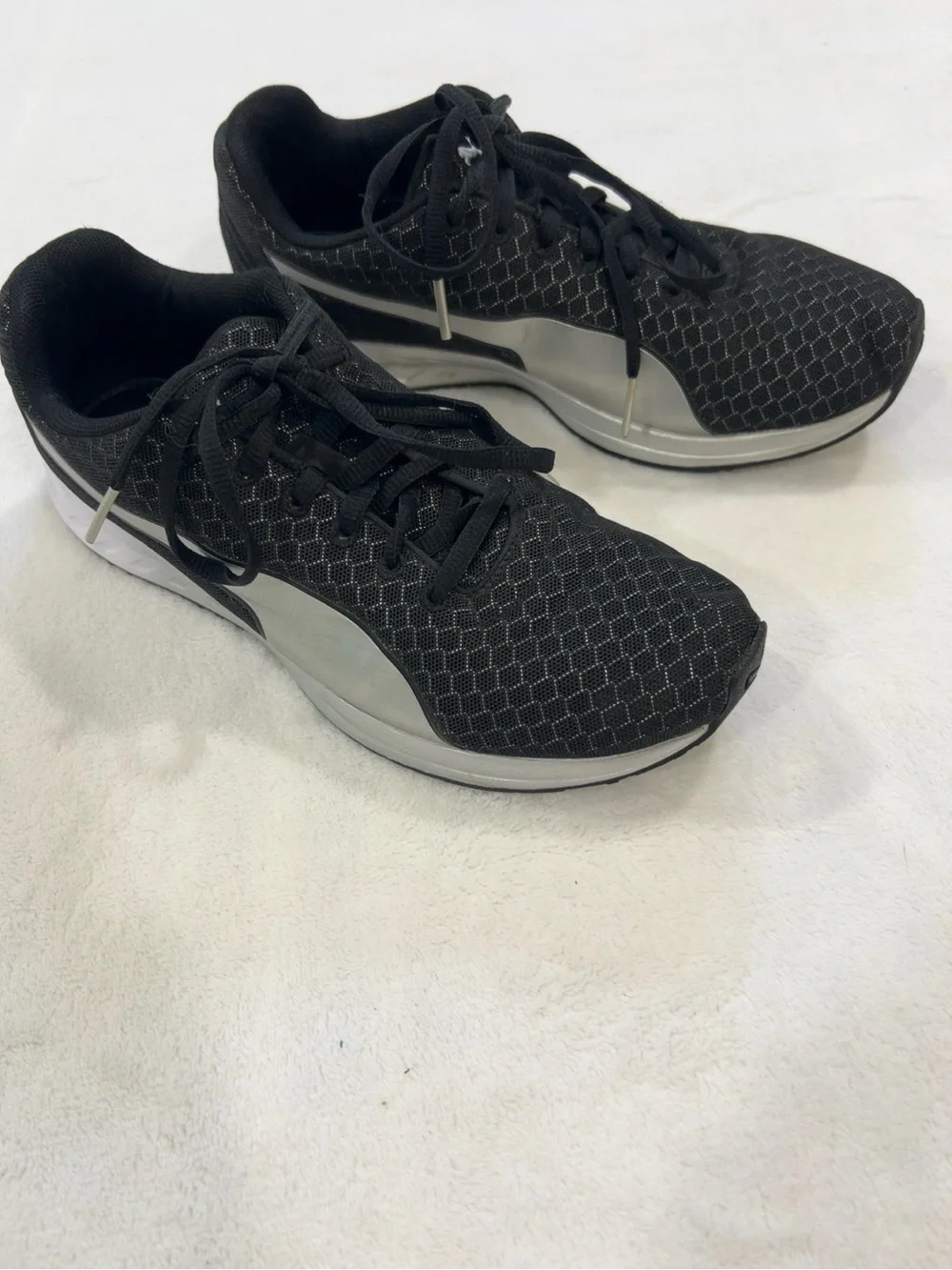 Puma Black and Silver Women's Athletic Running Shoes
